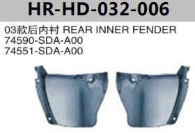 FOR HONDA ACCORD 2003" REAR INNER FENDER