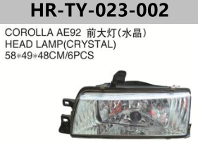 FOR TOYOTA COROLLA AE92 89"-91" HEAD LAMP(CRYSTAL)